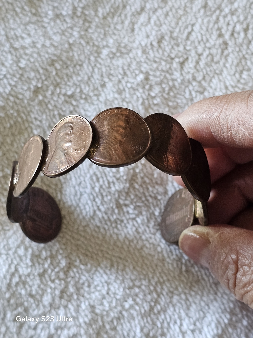 Vintage Penny Link Cooper Cuff Bracelet